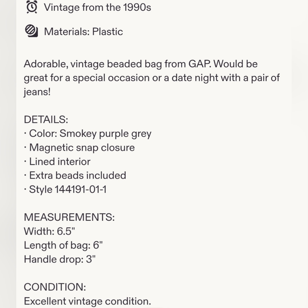 GAP Beaded Bag in Smoky Mauve_Vintage - Picture 6 of 6